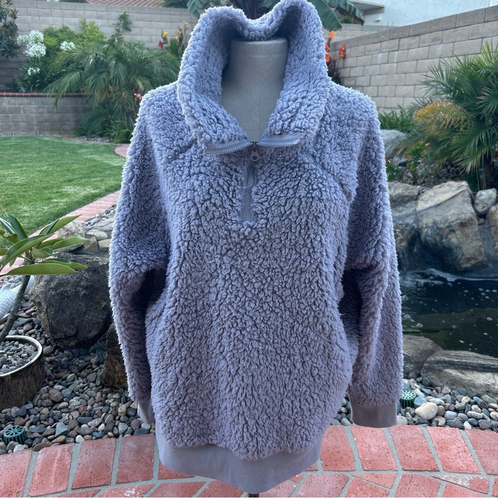 NWOT Zella Fluffy Purple/Gray Pullover